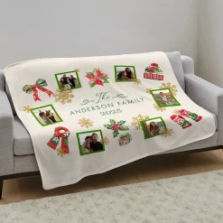 Winter Fun Photo Collage Plush Blanket