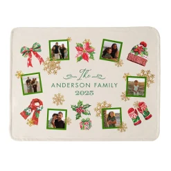 Winter Fun Photo Collage Plush Blanket