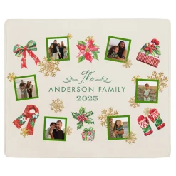 Winter Fun Photo Collage Plush Blanket