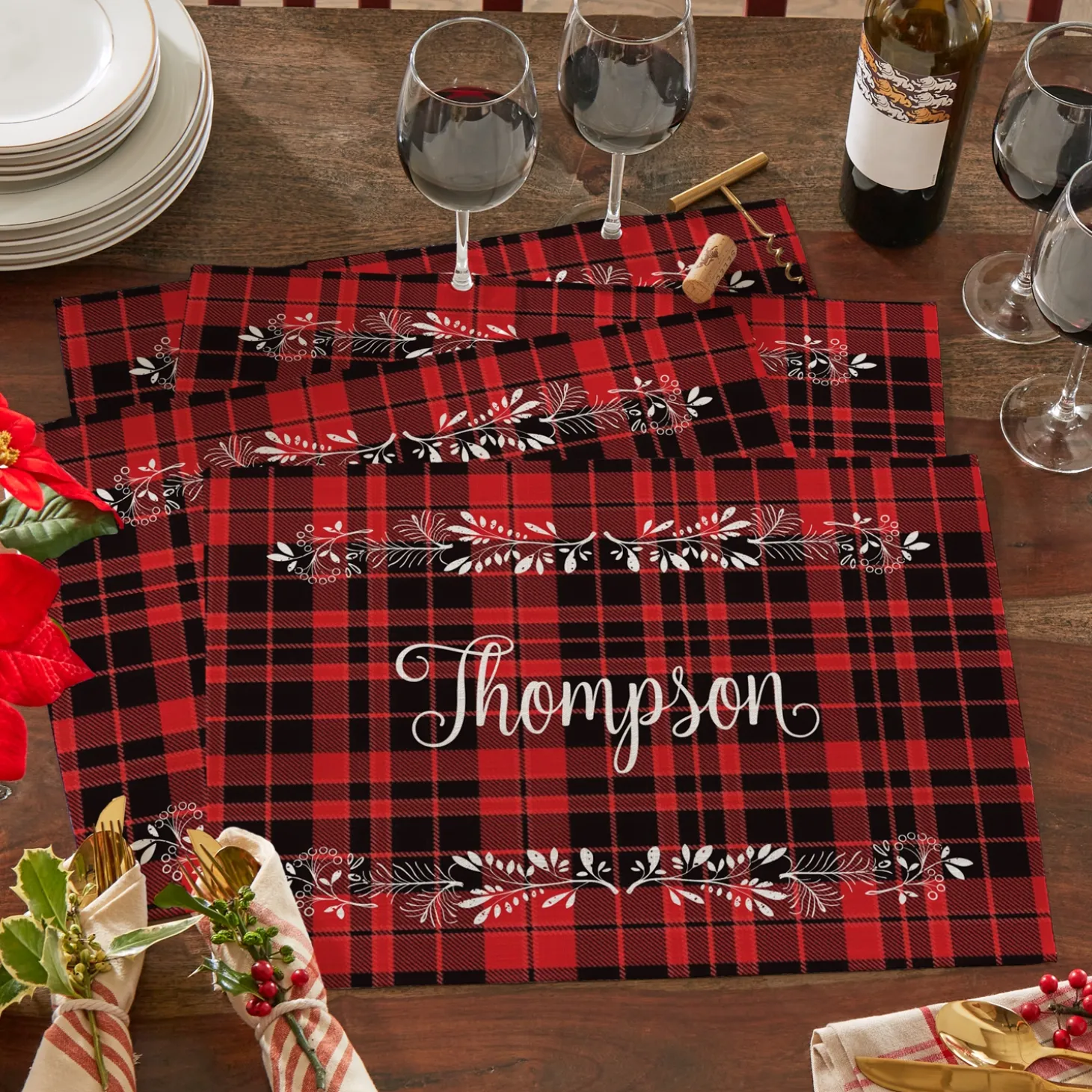 Winter Plaid Table Runner & Placemats