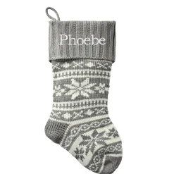 Winter Snowflake Knit Stocking
