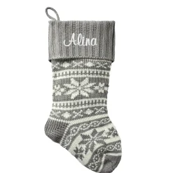 Winter Snowflake Knit Stocking