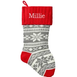 Winter Snowflake Knit Stocking