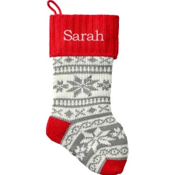 Winter Snowflake Knit Stocking
