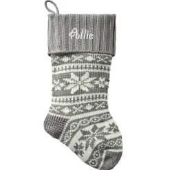 Winter Snowflake Knit Stocking