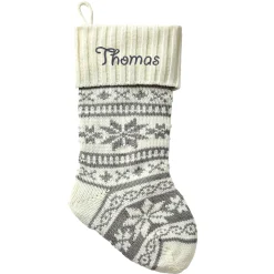 Winter Snowflake Knit Stocking