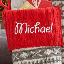 Winter Snowflake Knit Stocking
