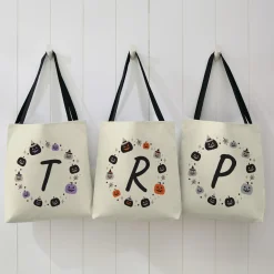 Witchy Pumpkins Initial Treat Bag