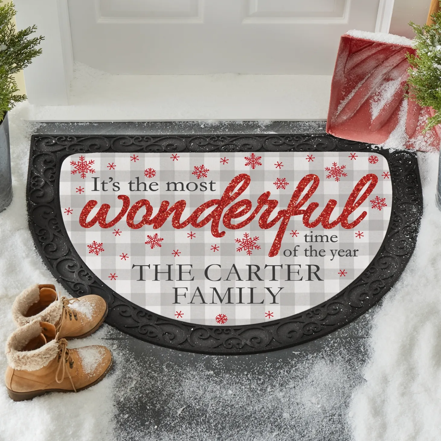 Wonderful Time of the Year Half Round Doormat