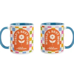 World's Best Mom Checkered Mug