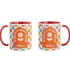 World's Best Mom Checkered Mug