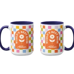 World's Best Mom Checkered Mug