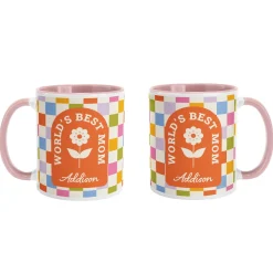 World's Best Mom Checkered Mug