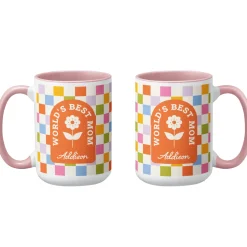 World's Best Mom Checkered Mug