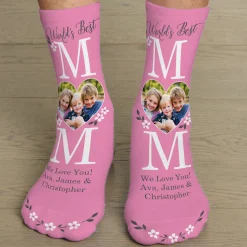 World's Best Mom Photo Socks