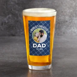 World's Greatest Dad Photo Pint Glass