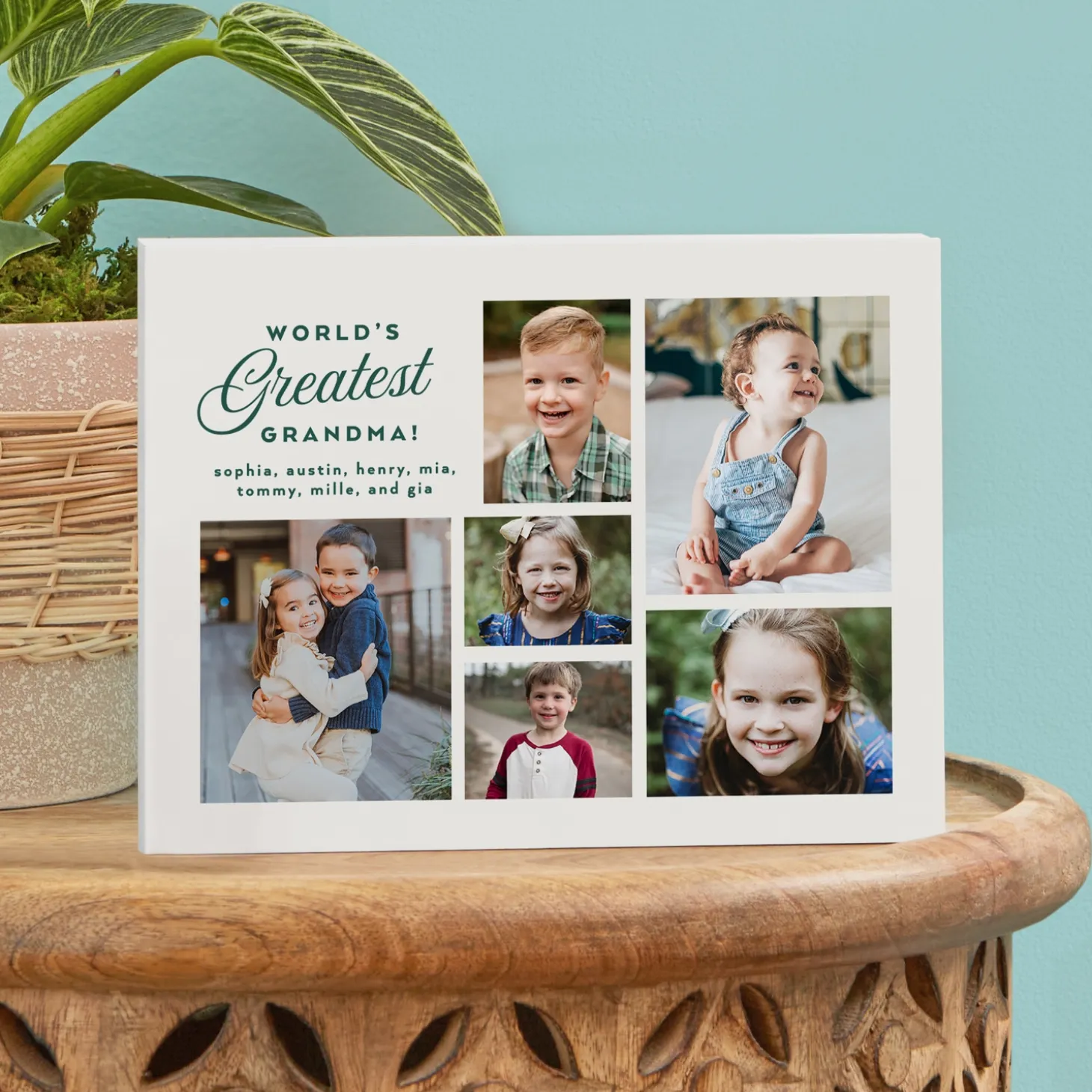 World's Greatest Photo Collage Wood Block