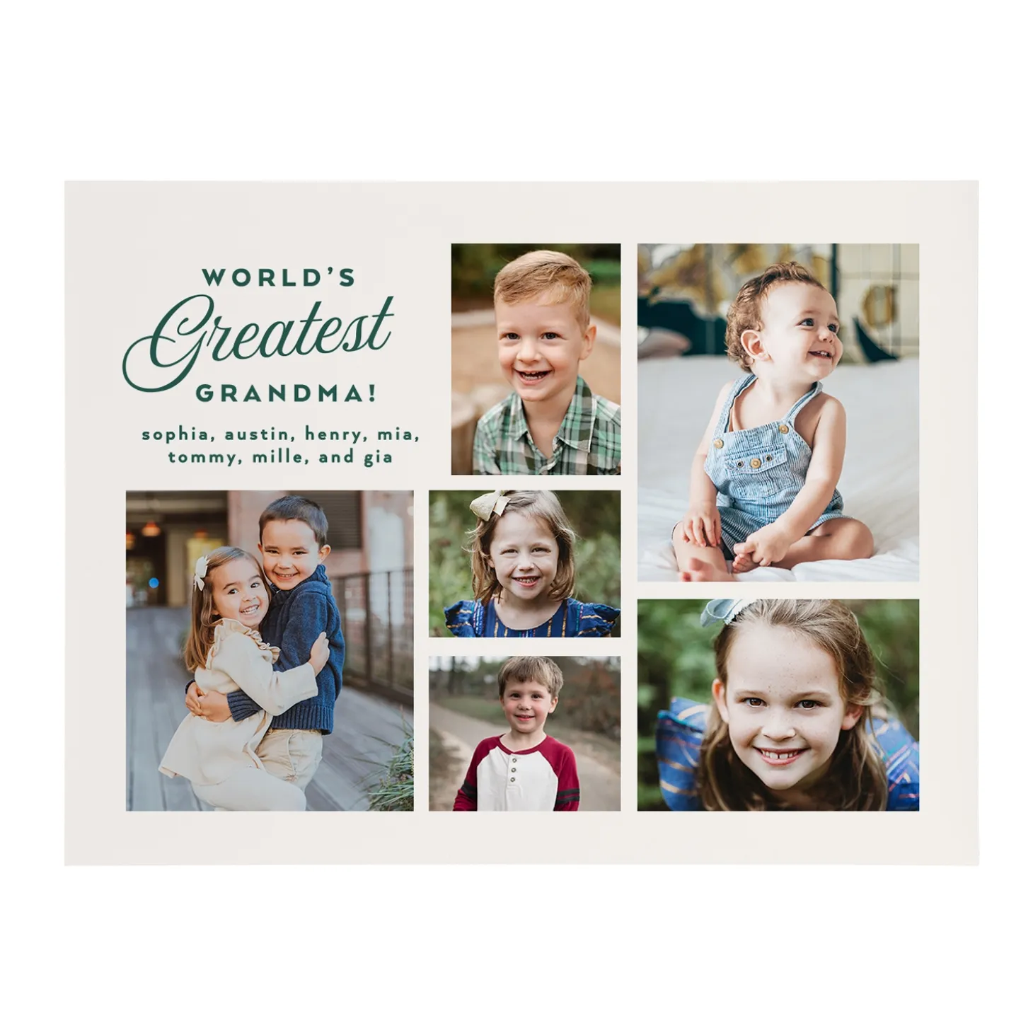World's Greatest Photo Collage Wood Block