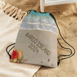 Written in Sand Drawstring Bag