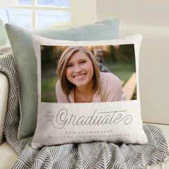 Written With Love Graduation Photo Throw Pillow