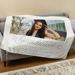 Written With Love Graduation Photo Plush Blanket