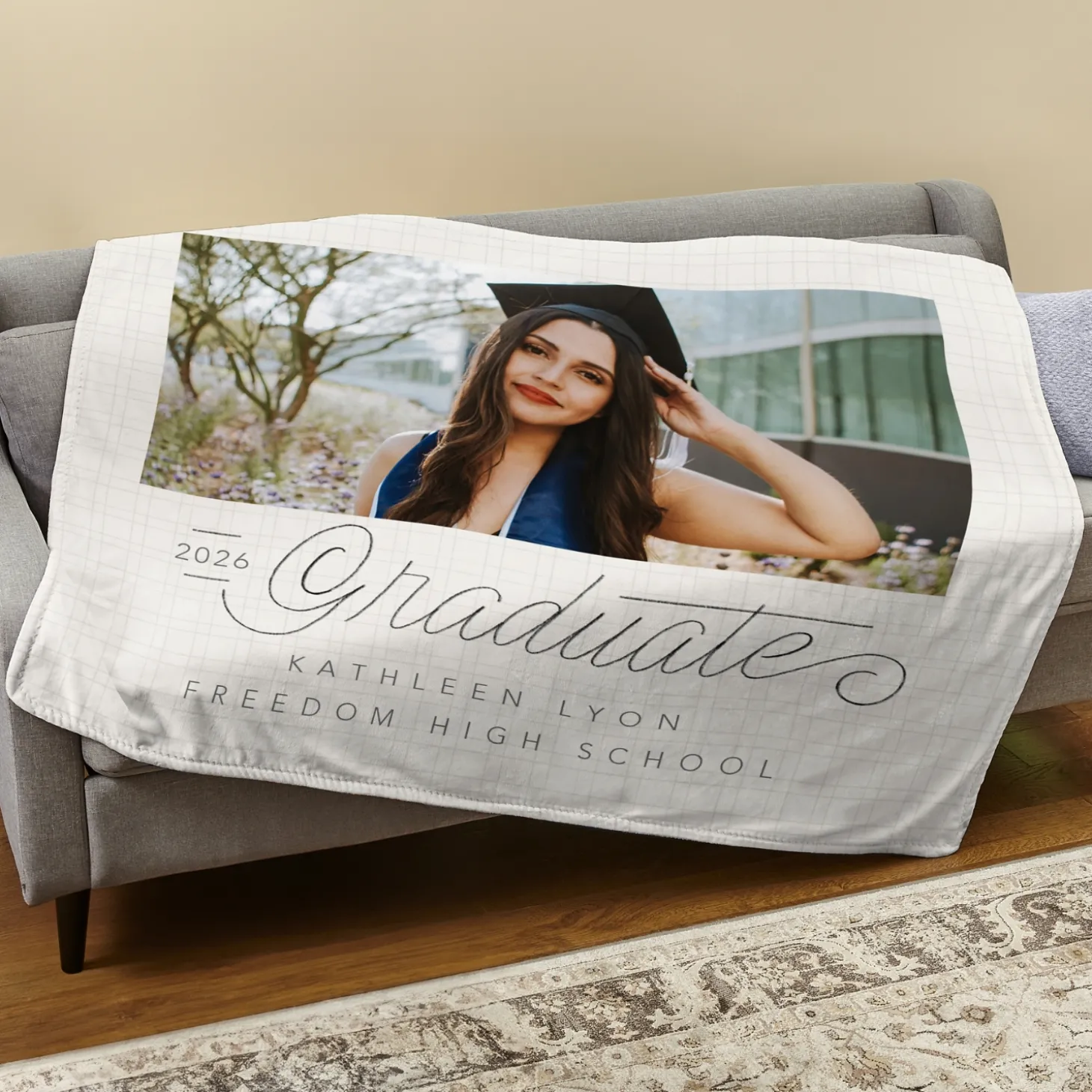 Written With Love Graduation Photo Plush Blanket