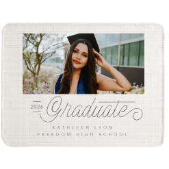 Written With Love Graduation Photo Plush Blanket