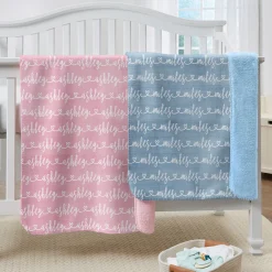 Written with Love Sherpa Baby Blanket