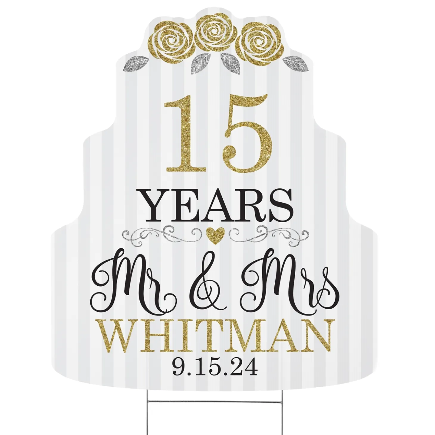 Years of Bliss Anniversary Cake Yard Sign