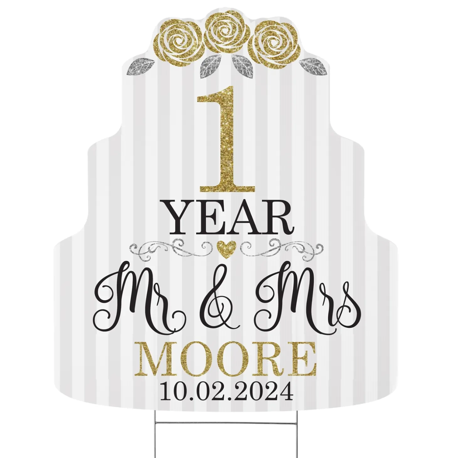 Years of Bliss Anniversary Cake Yard Sign