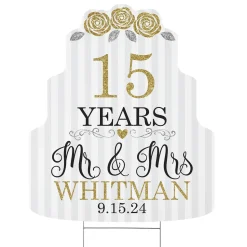 Years of Bliss Anniversary Cake Yard Sign
