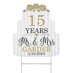 Years of Bliss Anniversary Cake Yard Sign