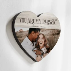You Are My Person Photo Wood Heart Wall Sign