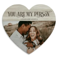 You Are My Person Photo Wood Heart Wall Sign