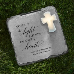 Your Light Shines Memorial Solar Garden Stone