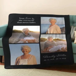 Your Love Never Fades Memorial Photo Plush Blanket