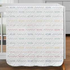 Zig Zag Name Quilted Baby Blanket