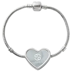 Zodiac Sign Heart Charm Bracelet