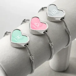Zodiac Sign Heart Charm Bracelet
