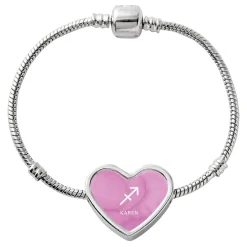 Zodiac Sign Heart Charm Bracelet