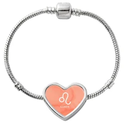 Zodiac Sign Heart Charm Bracelet