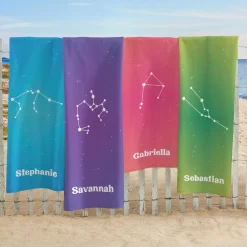 Zodiac Stars Beach Towel