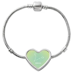 Zodiac Stars Heart Charm Bracelet