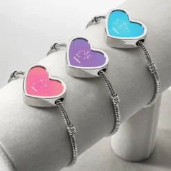 Zodiac Stars Heart Charm Bracelet