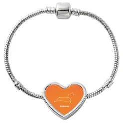 Zodiac Stars Heart Charm Bracelet