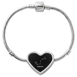 Zodiac Stars Heart Charm Bracelet