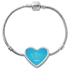 Zodiac Stars Heart Charm Bracelet