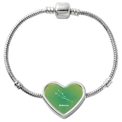 Zodiac Stars Heart Charm Bracelet