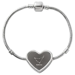 Zodiac Stars Heart Charm Bracelet